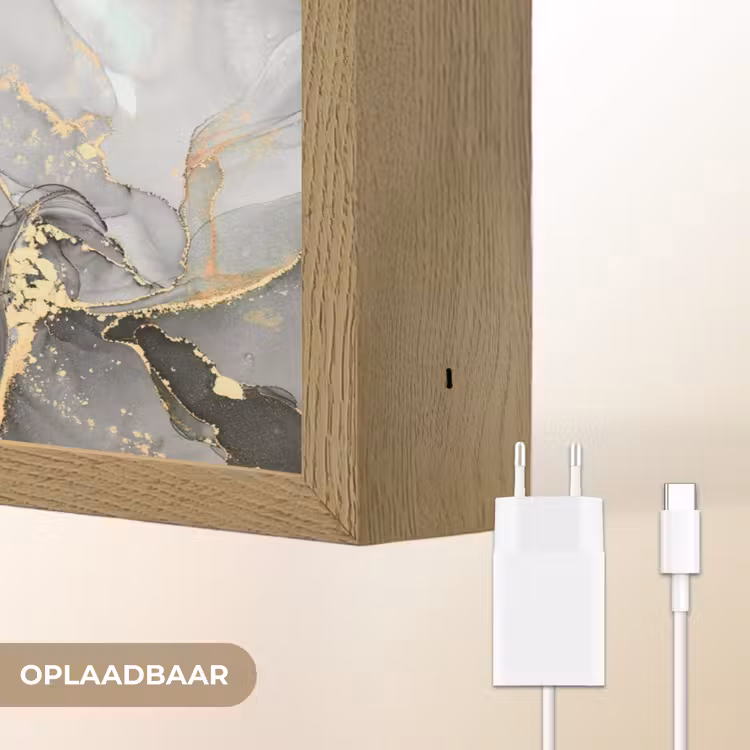 Lightbox - Wandlamp - Marmer - Zwart - Goud - Grijs — 7