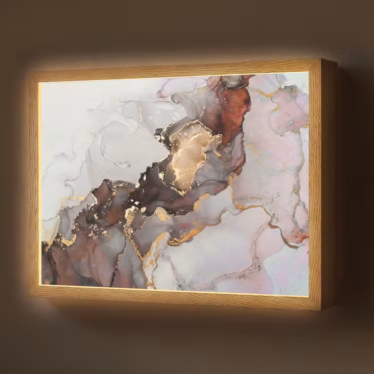 Lightbox - Wandlamp - Rood - Marmer - Goud — 1