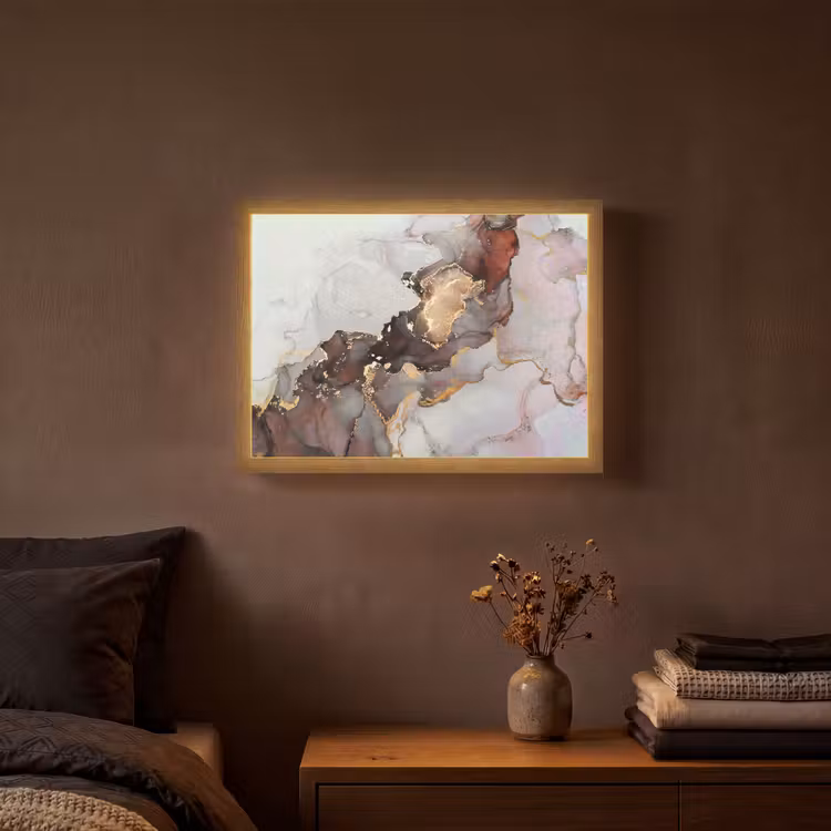 Lightbox - Wandlamp - Rood - Marmer - Goud — 3