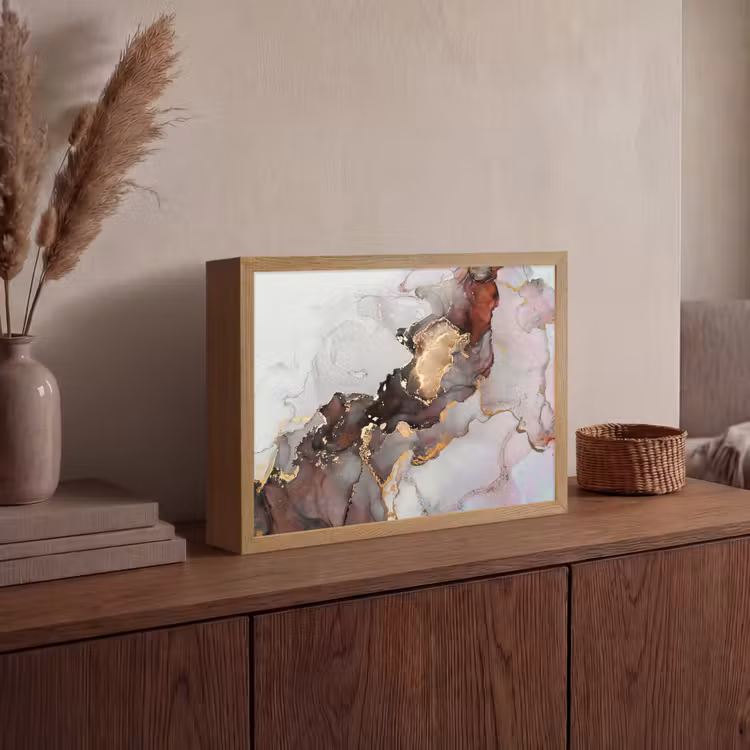 Lightbox - Wandlamp - Rood - Marmer - Goud — 4