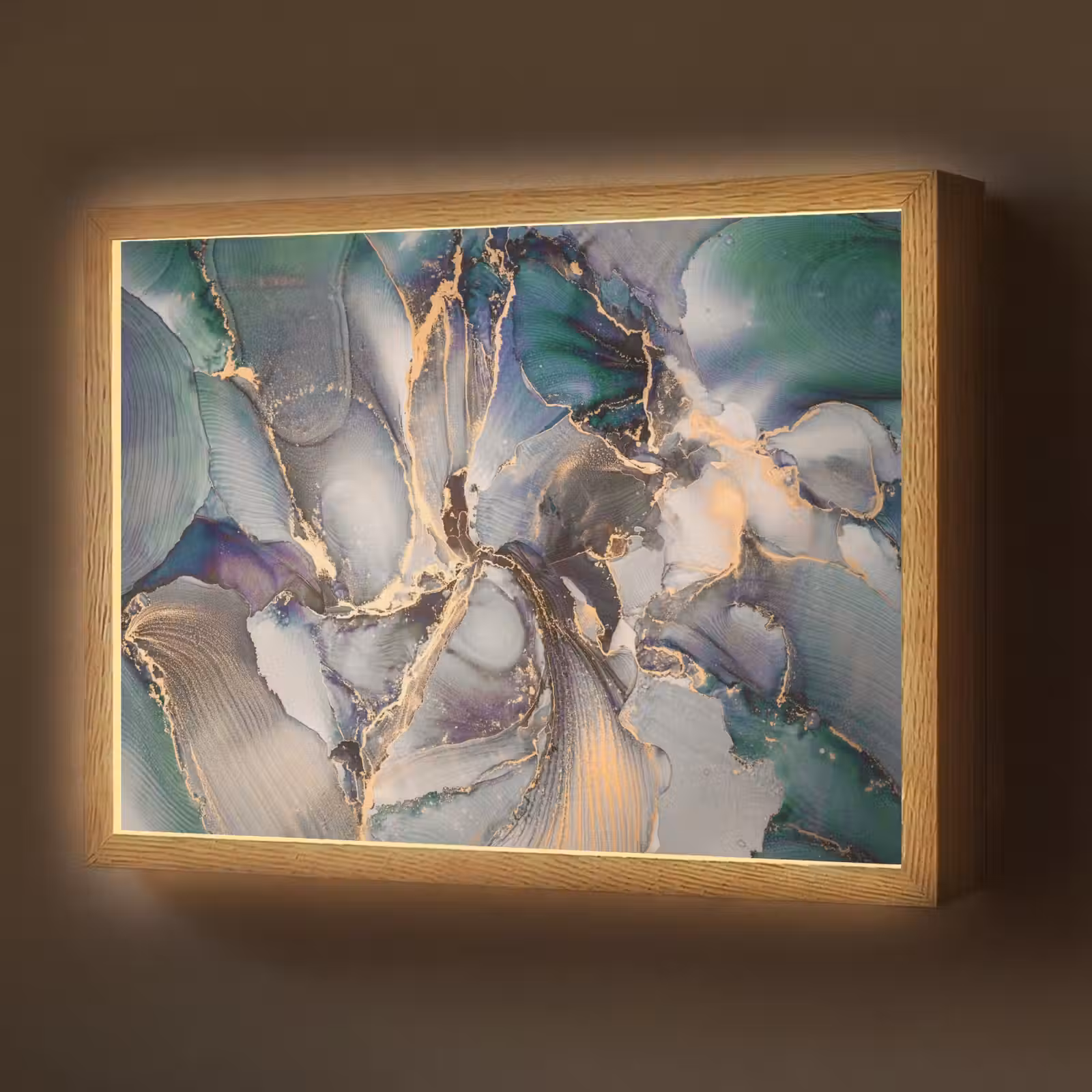 Lightbox - Wandlamp - Goud - Blauw - Marmer — 1