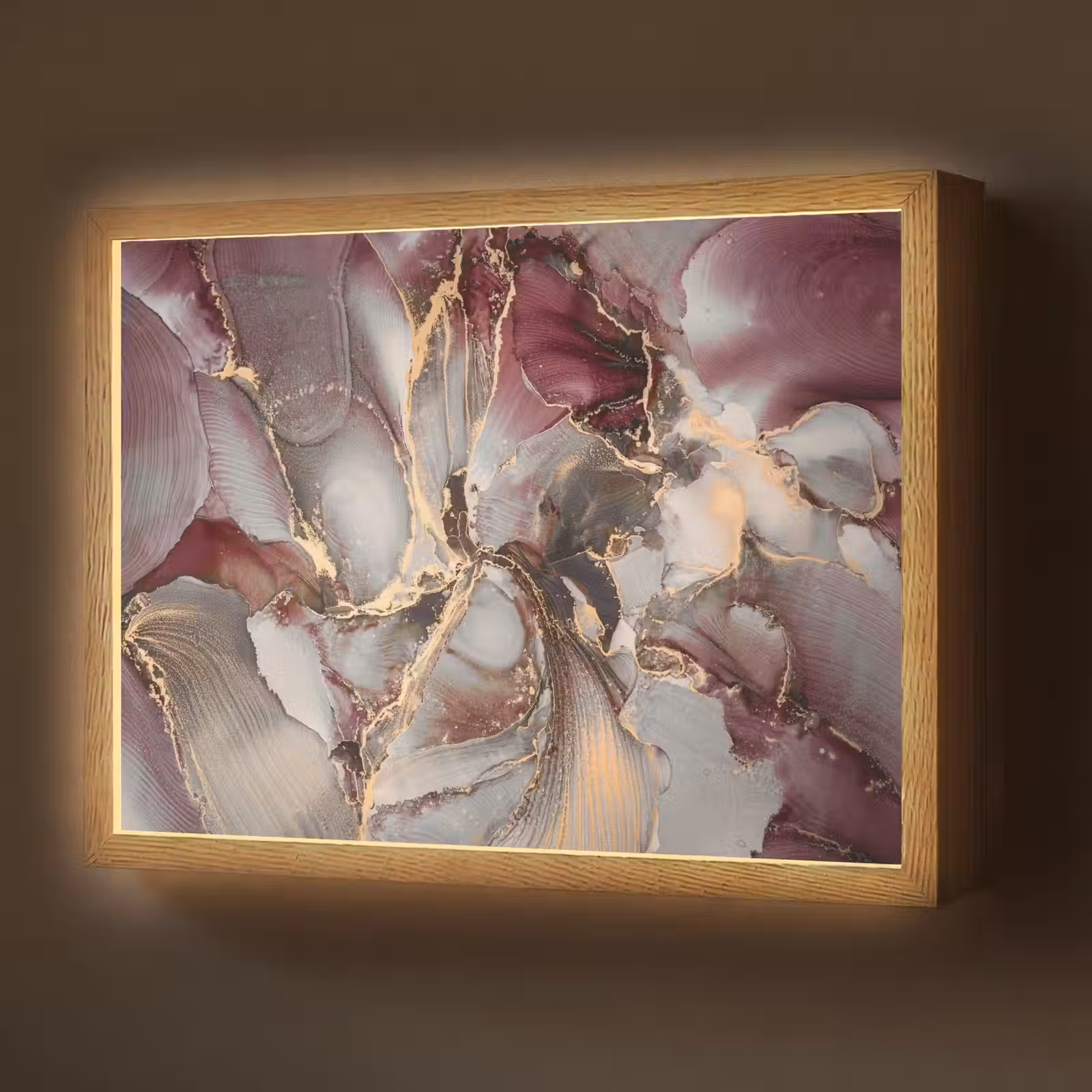 Lightbox - Wandlamp - Goud - Marmer - Paars — 1