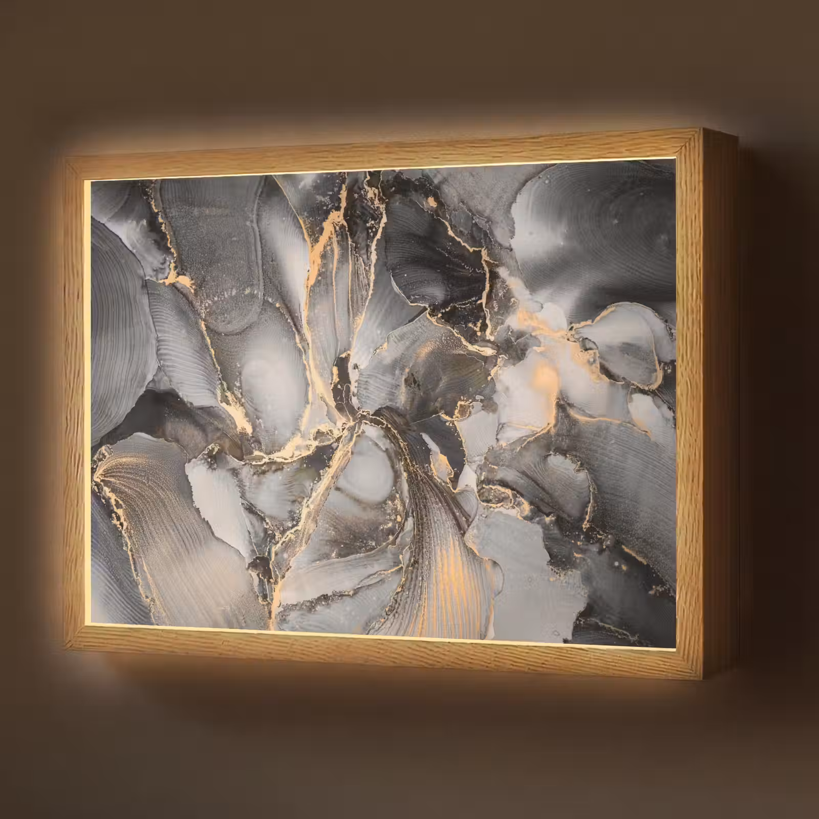 Lightbox - Wandlamp - Grijs - Luxe - Goud - Marmer — 1