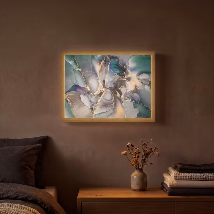 Lightbox - Wandlamp - Goud - Blauw - Marmer — 3