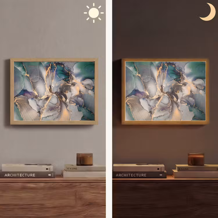 Lightbox - Wandlamp - Goud - Blauw - Marmer — 6