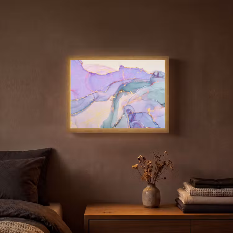 Lightbox - Wandlamp - Goud - Marmer - Paars — 3