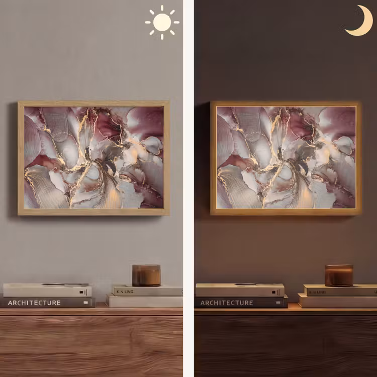 Lightbox - Wandlamp - Goud - Marmer - Paars — 6