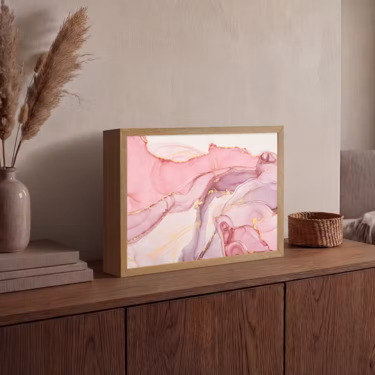 Lightbox - Wandlamp - Goud - Marmer - Roze — 4