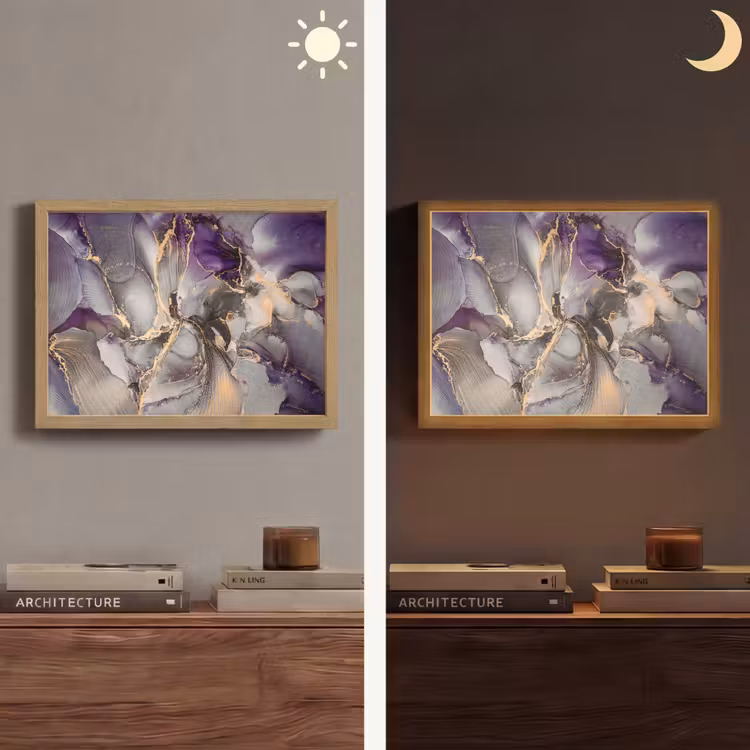 Lightbox - Wandlamp - Goud - Paars - Marmer — 6