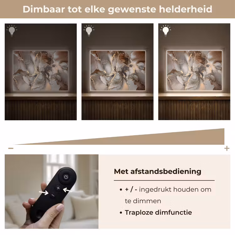 Lightbox - Wandlamp - Grijs - Goud - Marmer - Marmerlook — 9