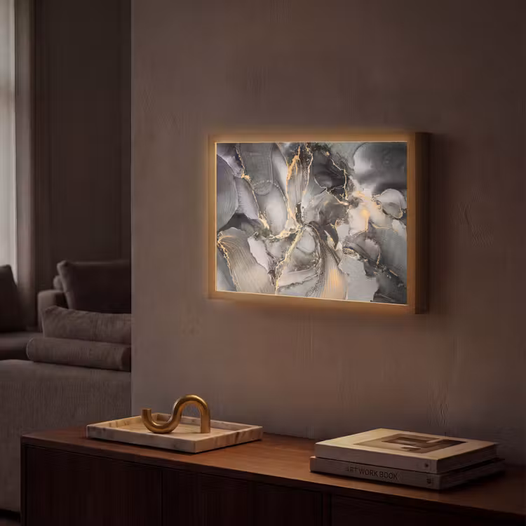 Lightbox - Wandlamp - Grijs - Luxe - Goud - Marmer — 2