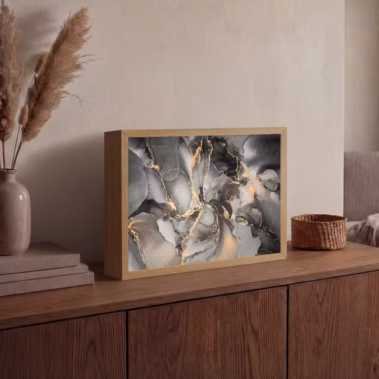 Lightbox - Wandlamp - Grijs - Luxe - Goud - Marmer — 4