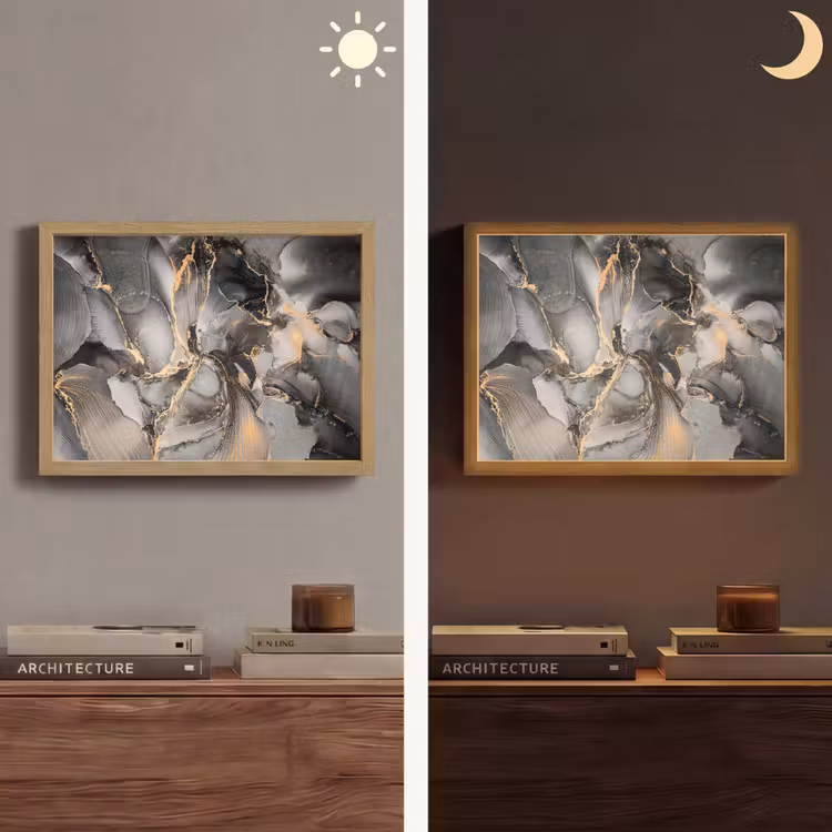 Lightbox - Wandlamp - Grijs - Luxe - Goud - Marmer — 6