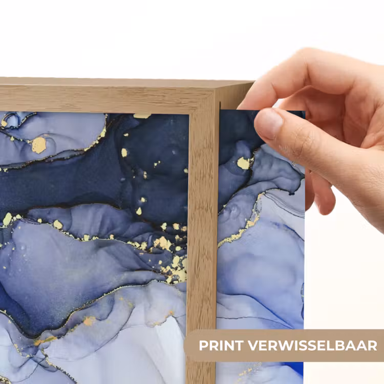 Lightbox - Wandlamp - Marmer - Goud - Abstract - Blauw — 5