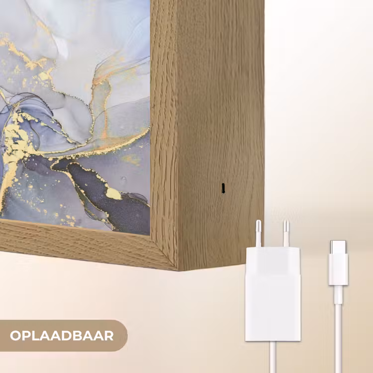 Lightbox - Wandlamp - Marmer - Goud - Abstract - Blauw — 7