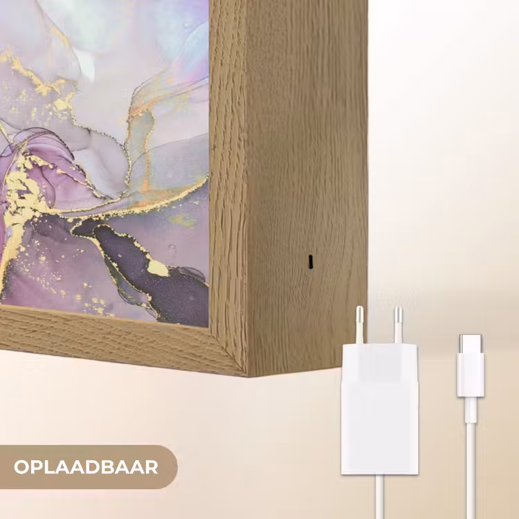 Lightbox - Wandlamp - Marmer - Roze - Paars - Gold — 7