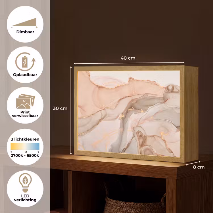 Lightbox - Wandlamp - Marmer - Roze - Rosé — 10