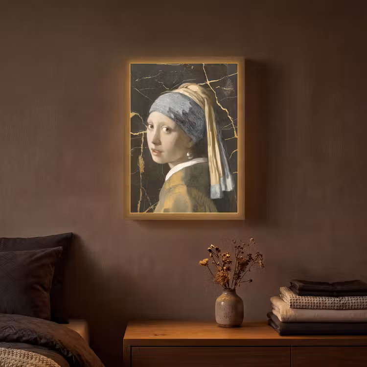 Lightbox - Wandlamp - Meisje met de parel - Johannes Vermeer - Goud — 3
