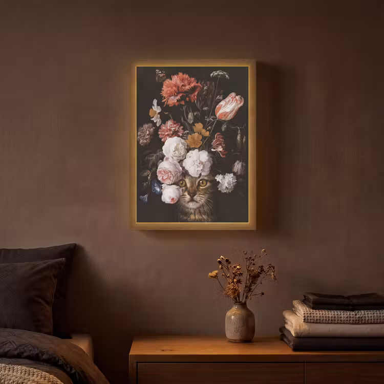 Lightbox - Wandlamp - Stilleven met bloemen - Jan Davidsz de Heem - Kat — 3