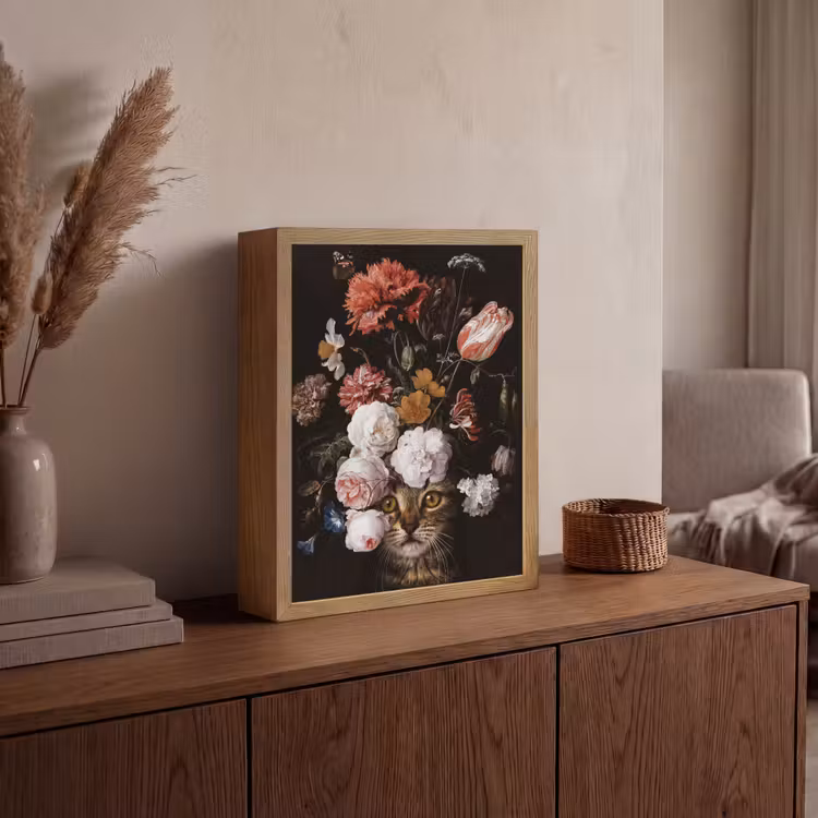 Lightbox - Wandlamp - Stilleven met bloemen - Jan Davidsz de Heem - Kat — 4