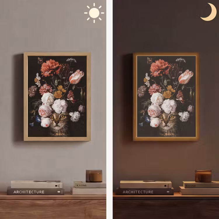 Lightbox - Wandlamp - Stilleven met bloemen - Jan Davidsz de Heem - Kat — 5