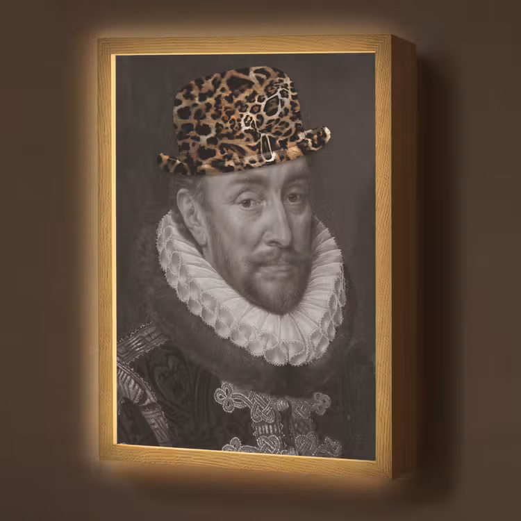 Lightbox - Wandlamp - Willem van Oranje - Adriaen Thomasz - Panterprint — 1