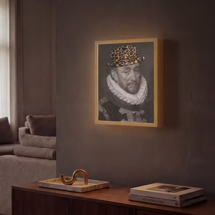 Lightbox - Wandlamp - Willem van Oranje - Adriaen Thomasz - Panterprint — 2