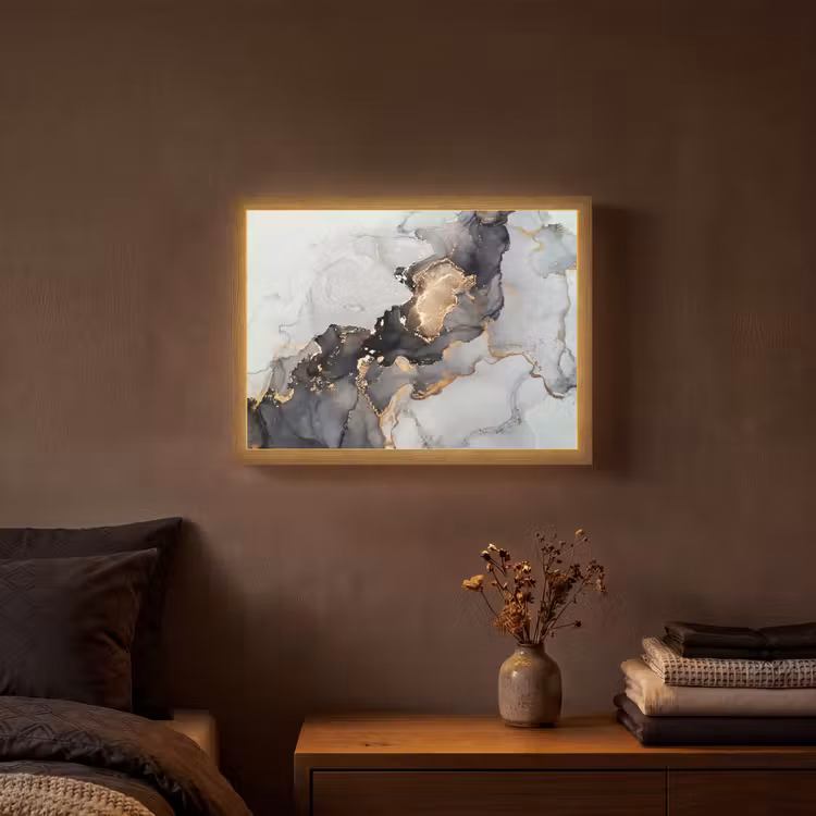 Lightbox - Wandlamp - Zwart - Marmer - Luxe - Goud — 3