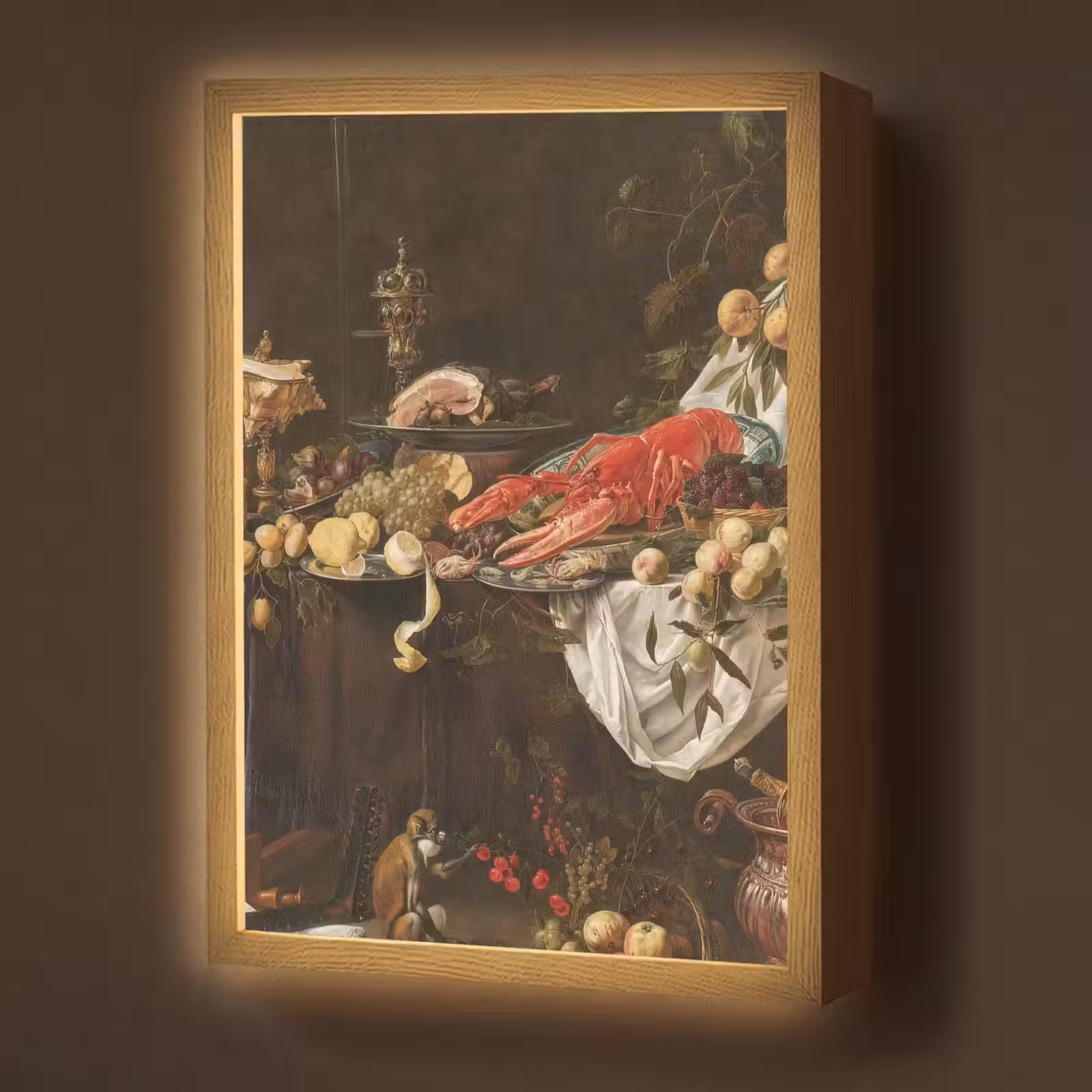 Lightbox - Wandlamp - Pronkstilleven - Adriaen van Utrecht - Olieverf — 1
