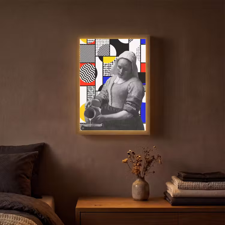 Lightbox - Wandlamp - Collage - Mondriaan - Melkmeisje — 3