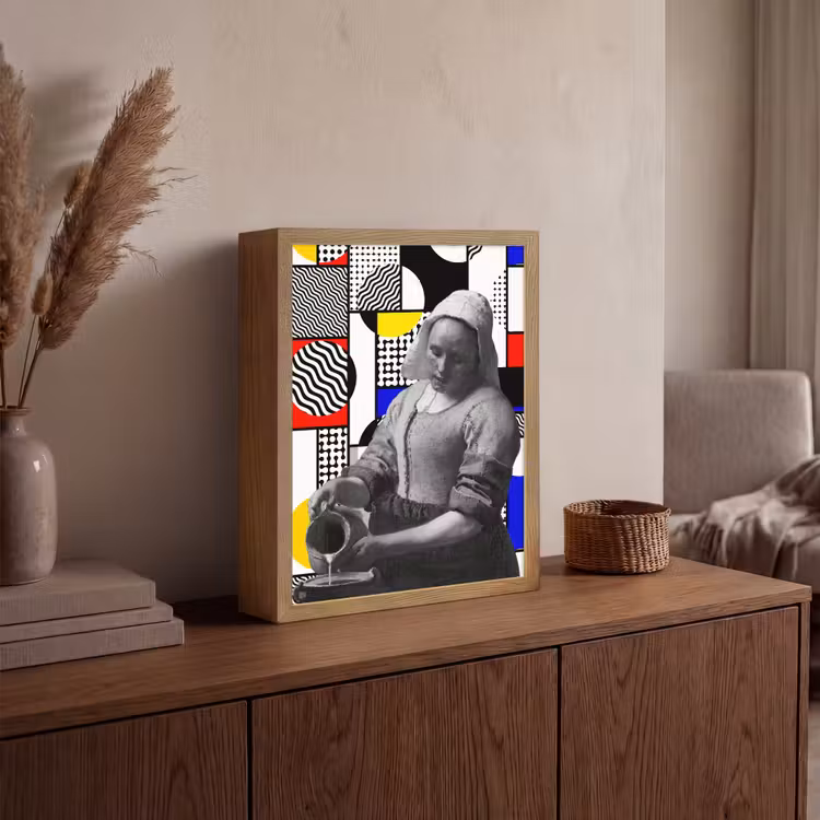 Lightbox - Wandlamp - Collage - Mondriaan - Melkmeisje — 4