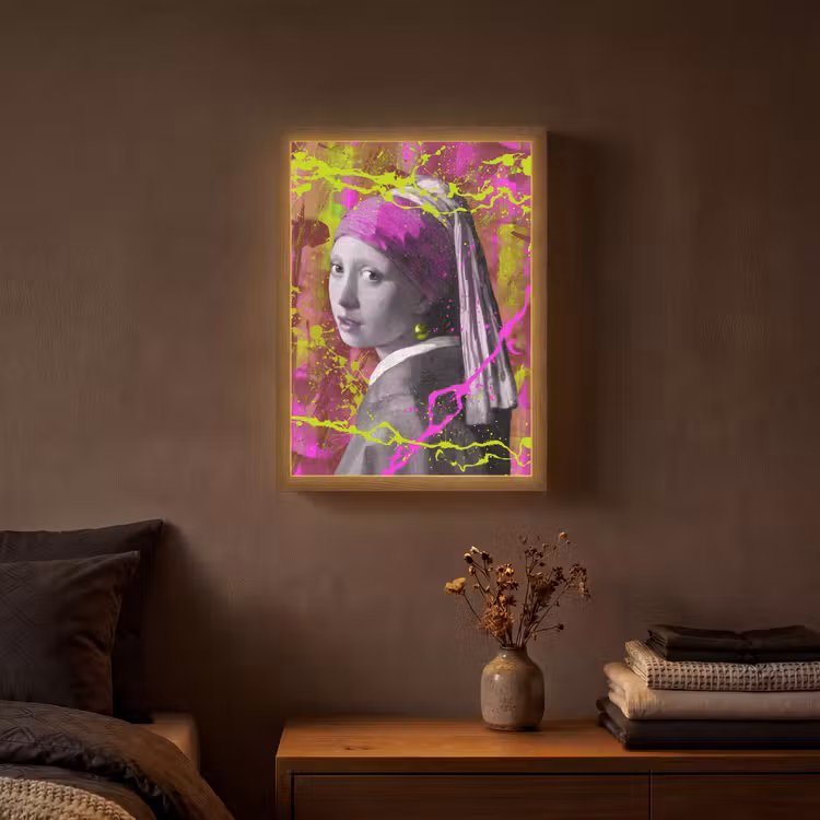 Lightbox - Wandlamp - Meisje met de parel - Johannes Vermeer - Neon — 3