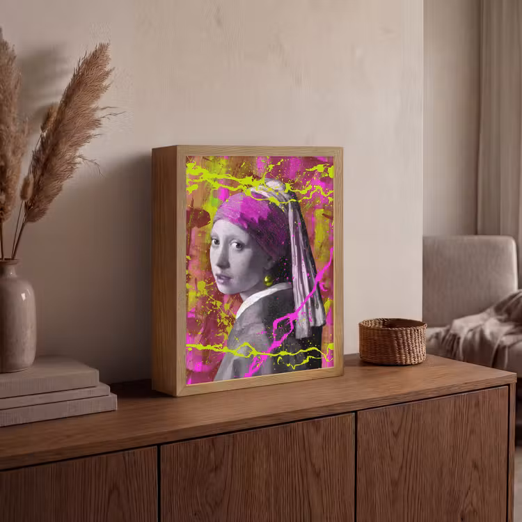 Lightbox - Wandlamp - Meisje met de parel - Johannes Vermeer - Neon — 4