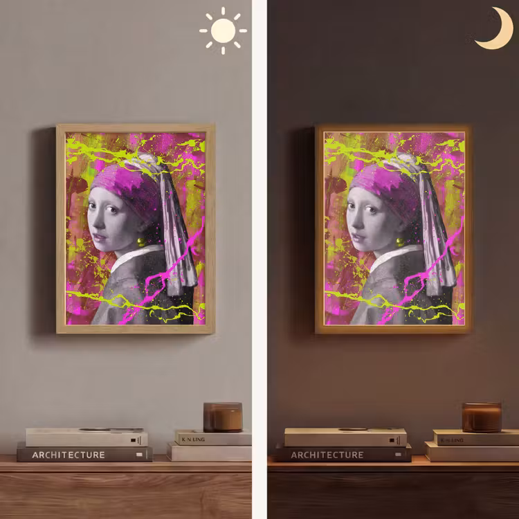 Lightbox - Wandlamp - Meisje met de parel - Johannes Vermeer - Neon — 5