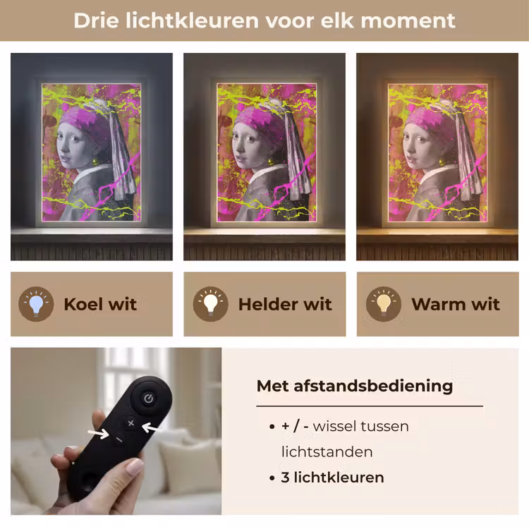 Lightbox - Wandlamp - Meisje met de parel - Johannes Vermeer - Neon — 7