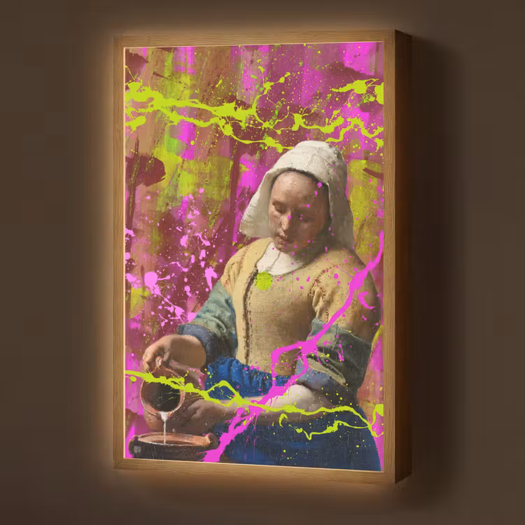 Lightbox - Wandlamp - Melkmeisje - Johannes Vermeer - Neon — 1