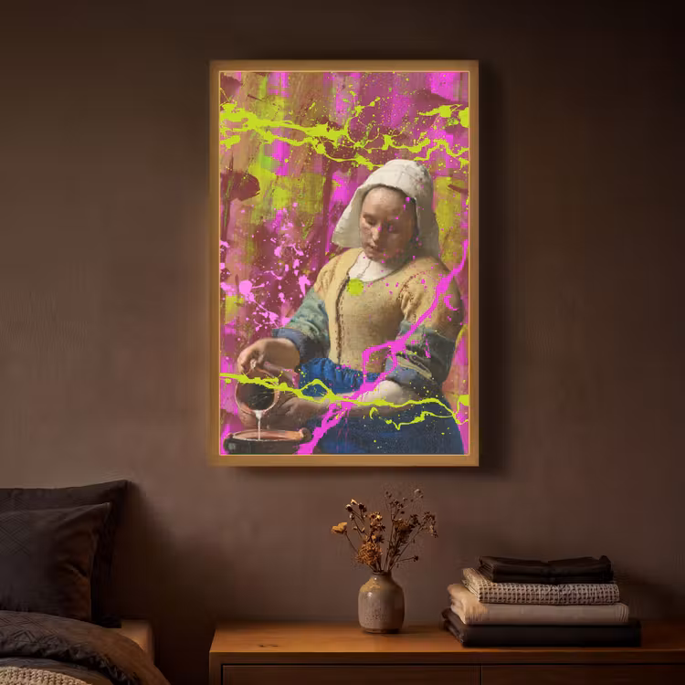 Lightbox - Wandlamp - Melkmeisje - Johannes Vermeer - Neon — 3