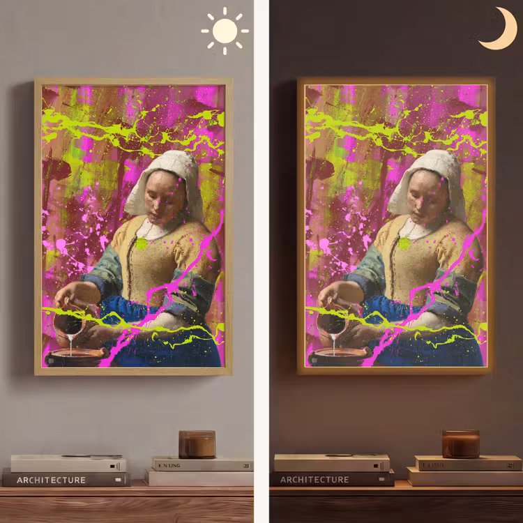 Lightbox - Wandlamp - Melkmeisje - Johannes Vermeer - Neon — 6
