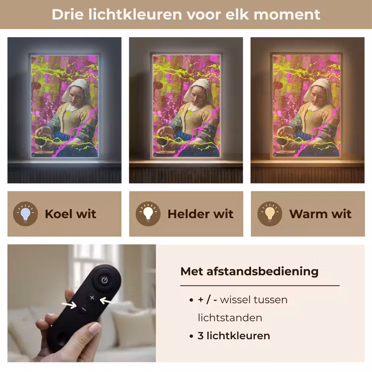 Lightbox - Wandlamp - Melkmeisje - Johannes Vermeer - Neon — 8