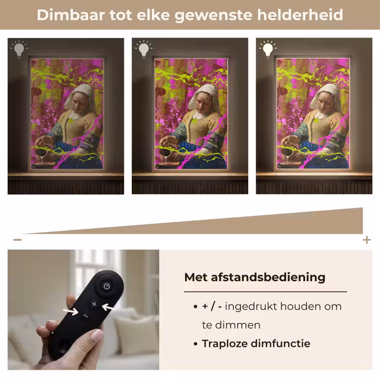 Lightbox - Wandlamp - Melkmeisje - Johannes Vermeer - Neon — 9