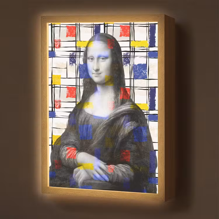 Lightbox - Wandlamp - Mona Lisa - Mondriaan - Oude Meesters — 1