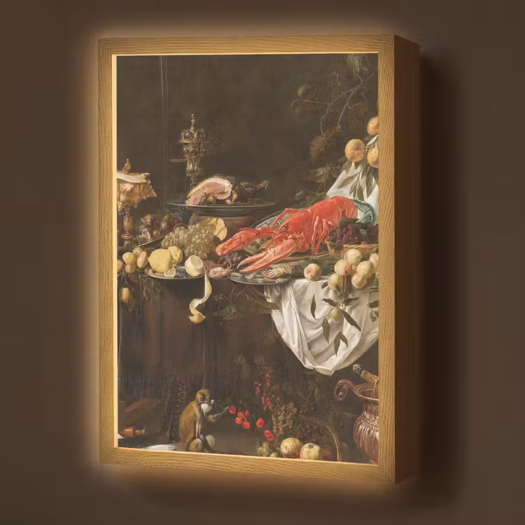 Lightbox - Wandlamp - Pronkstilleven - Adriaen van Utrecht - Olieverf — 1