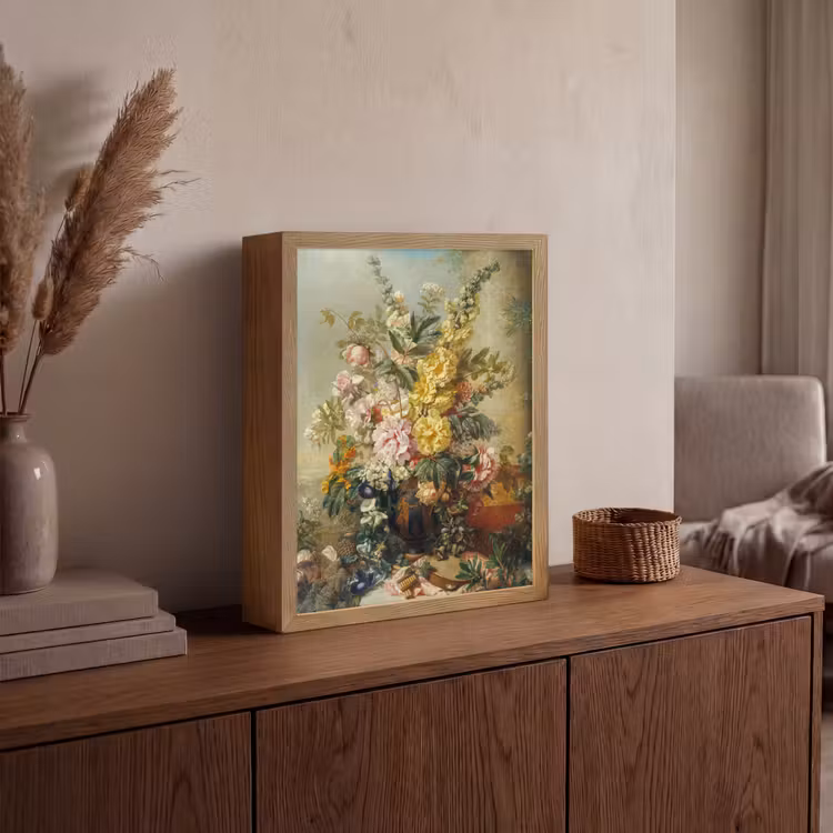 Lightbox - Wandlamp - Grote vaas met bloemen - Josep Mirabent - Oude meesters — 4