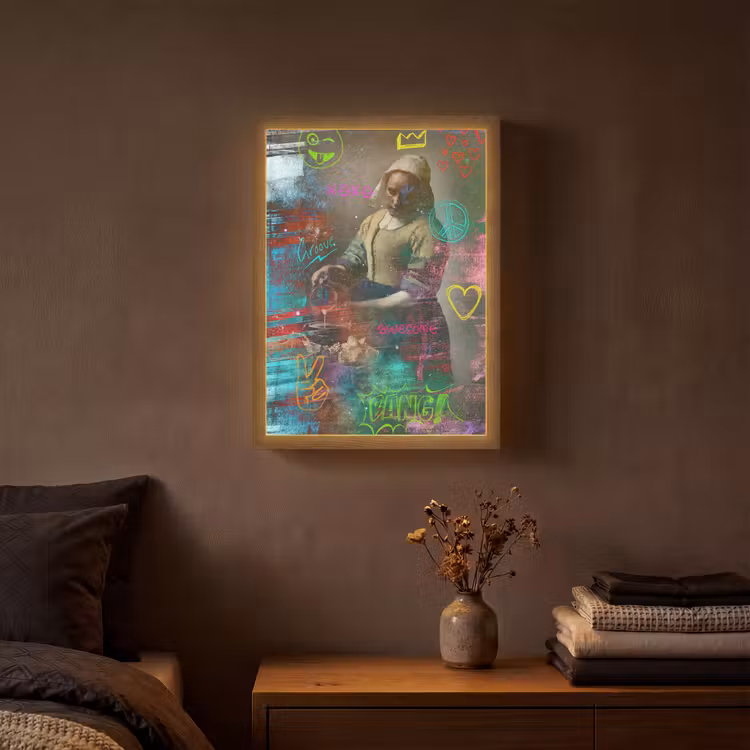 Lightbox - Wandlamp - Melkmeisje - Johannes Vermeer - Graffiti — 3