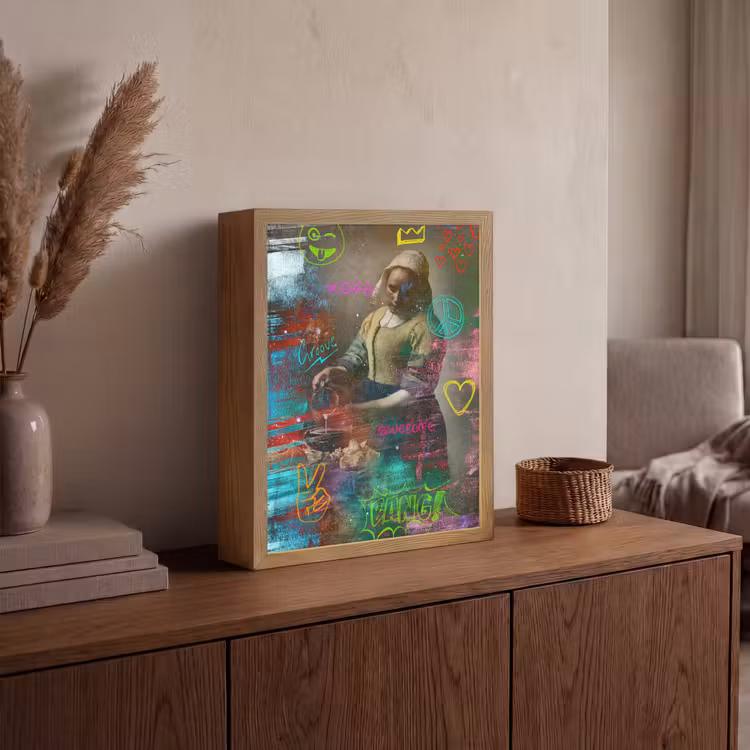 Lightbox - Wandlamp - Melkmeisje - Johannes Vermeer - Graffiti — 4