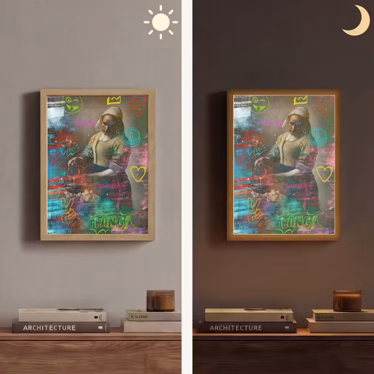 Lightbox - Wandlamp - Melkmeisje - Johannes Vermeer - Graffiti — 5