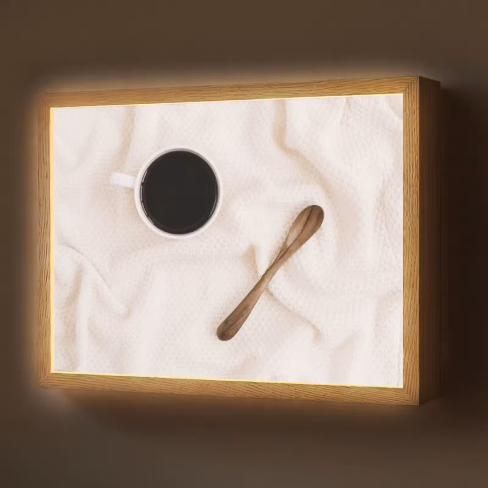 Lightbox - Wandlamp - Koffie - Lepel - Mok — 1