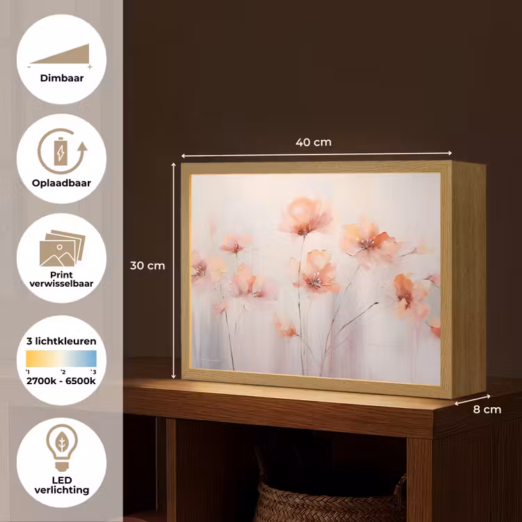 Lightbox - Wandlamp - Klaproos - Bloemen - Kunst - Abstract - Watercolor — 10