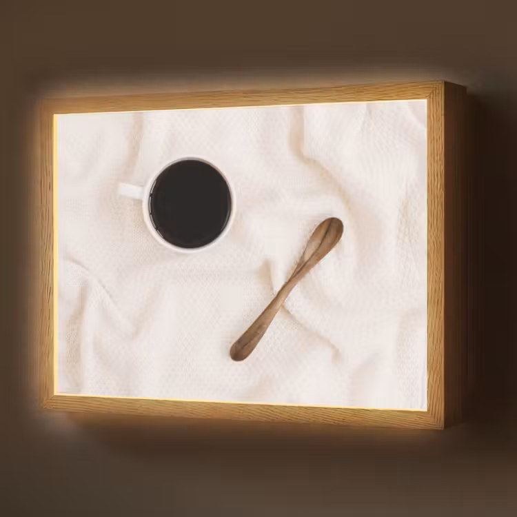 Lightbox - Wandlamp - Koffie - Lepel - Mok — 1