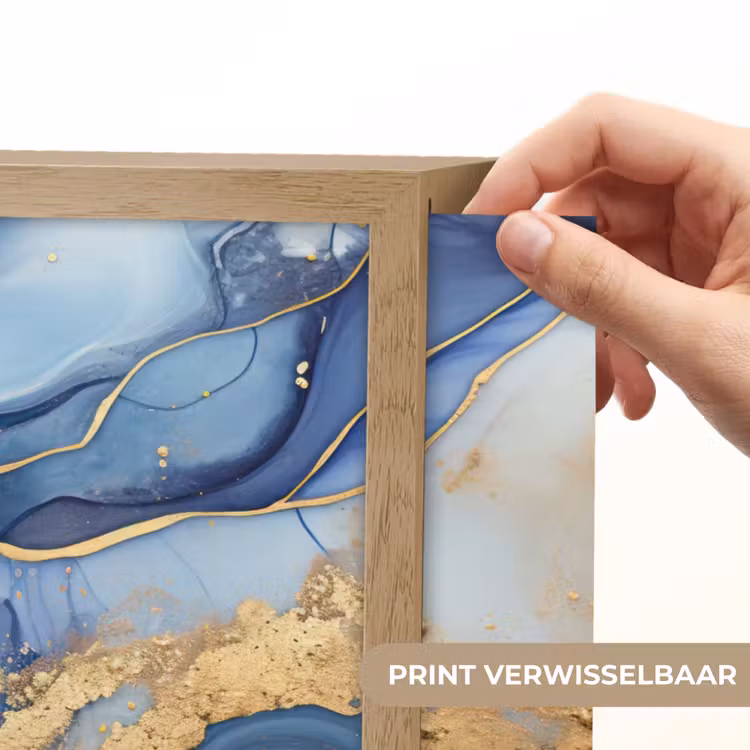 Lightbox - Wandlamp - Marmer - Blauw - Goud - Abstract — 5